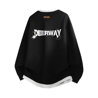 DEERWAY Sweatshirts Henry Collar Moderate Mock Two Piece