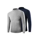 2Piece Top Set (Light Heather Gray+Dark Blue) FleeceLined, Thickened/Medium Neck Windproof