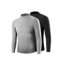 2 Pack Top (Light Heather Gray+Elegant Black) Thickened and FleeceLined/Mock Neck Windproof