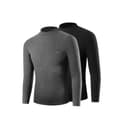 2Piece Top Set (Dark Ash Grey+Elegant Black) with Fleece Lining, Thickened, And Windproof VNeck