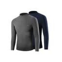 2Piece Top Set (Dark Grey+Dark Blue) with Fleece Lining, Thickened, And Windproof VNeck