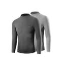 2Pack Top (Dark Heather Gray+Light Heather Gray) Thickened and FleeceLined/Mock Neck Windproof