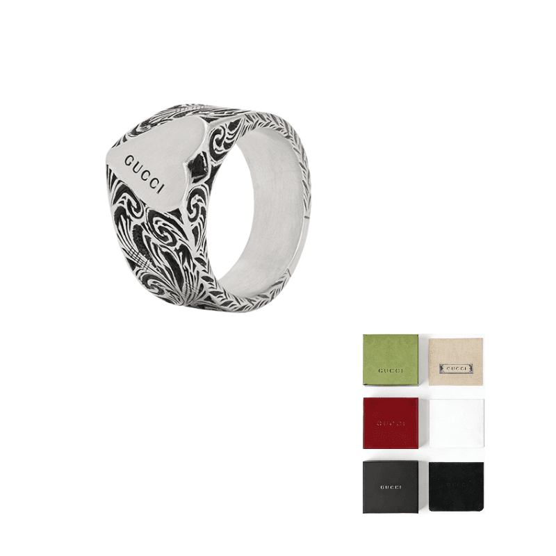 GUCCI Sterling Silver Heart Ring