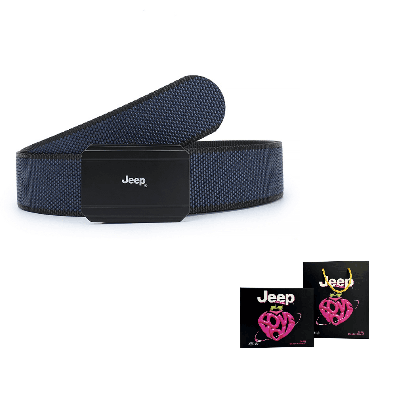 Jeep Zinc Alloy, Polyester 3.5cm Black Blue DoubleSided