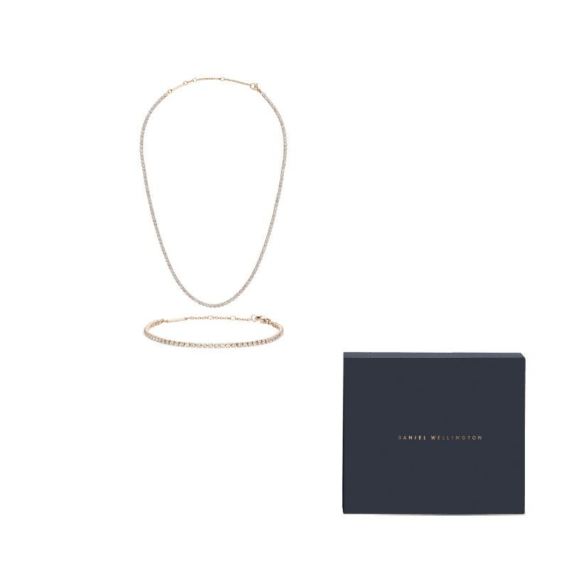 Daniel Wellington Zircon Alloy Necklace Bracelet Rose Gold