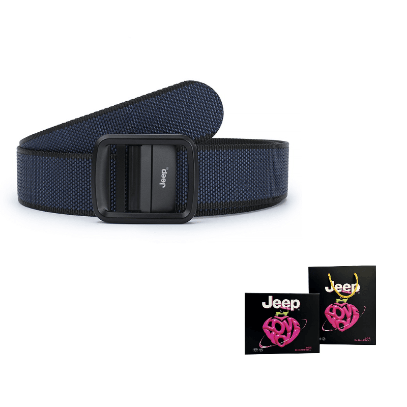 Jeep Zinc Alloy Polyester Width 3.5cm Black Blue DoubleSided