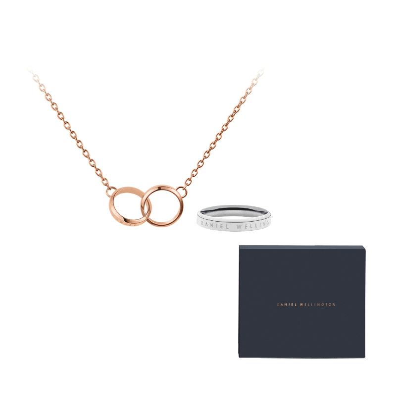 Daniel Wellington Alloy Necklaces Collarbone Chain+Plain Ring