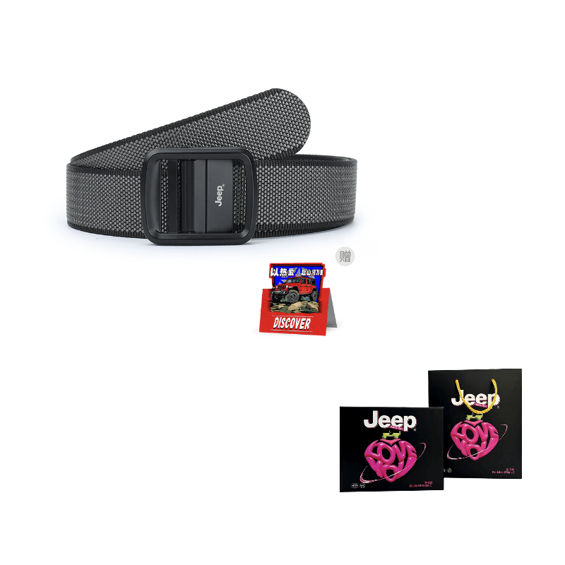 Jeep Zinc Alloy Polyester Width 3.5cm Black Gray DoubleSided