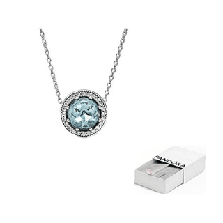 Pandora 925 Sterling Silver Glass Cubic Zirconia Necklaces Silver