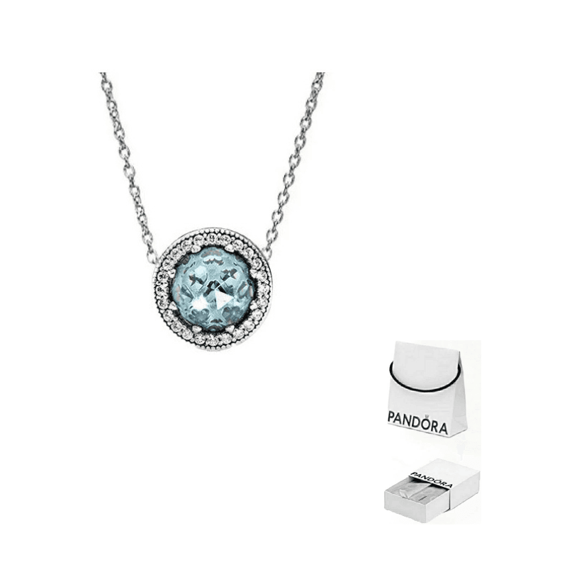 Pandora 925 Sterling Silver Glass Cubic Zirconia Necklaces Silver Silver