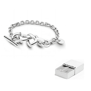 Pandora Knotted Hearts Silver Tbar Bracelet