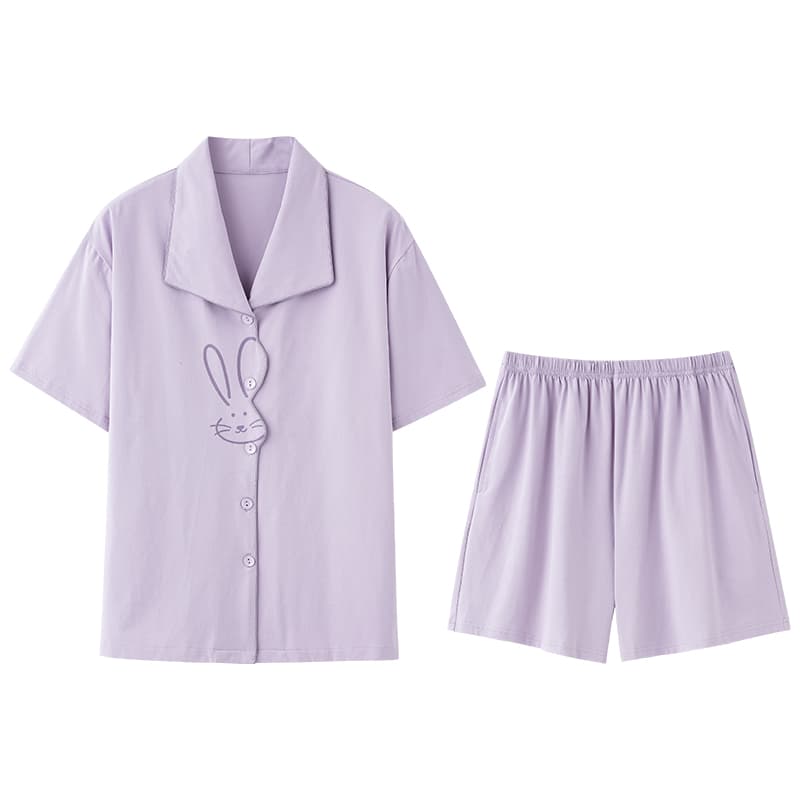 MIIOW Pajama Sets Women'sPurple/Line Rabbit