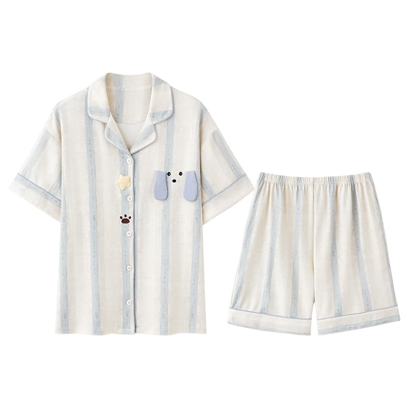 MIIOW Pajama Sets Women'sLight Blue/Big Ear Puppy