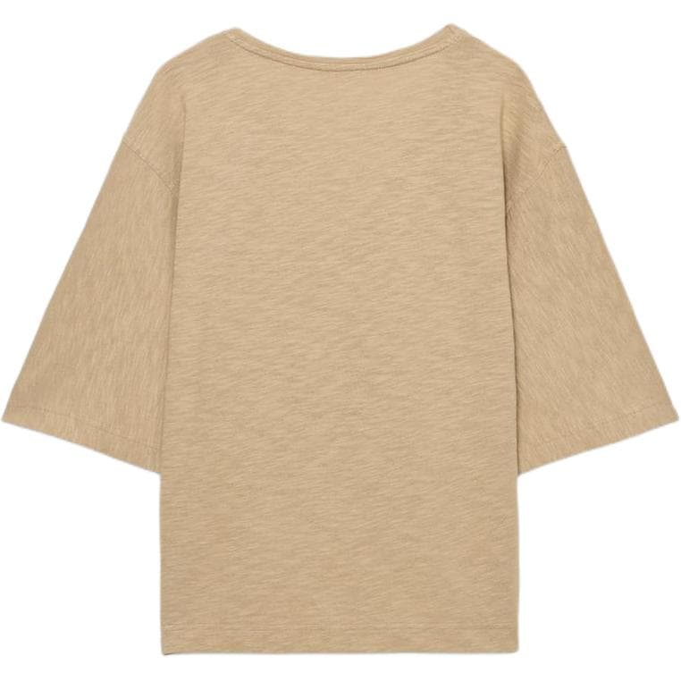 ZARA TShirts Tan Vneck Straight Fit