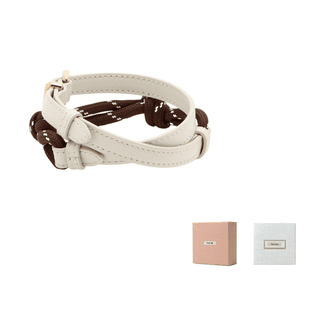 MIU MIU Leather, Metal, Fabric Anklets Cream