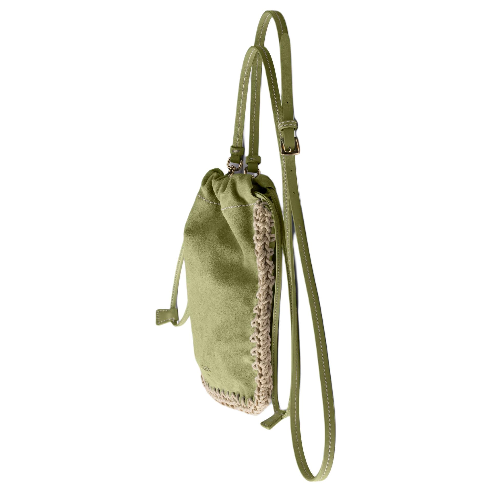 PRADA Cow Cell Phone Pouch Green