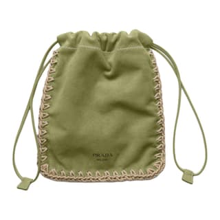 PRADA Cow Cell Phone Pouch Green