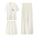 Men'sTricolor Stripes[ShortSleeved TShirt+Shorts+Pants]