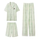 Men'sGreen Pattern[ShortSleeved TShirt+Shorts+Pants]