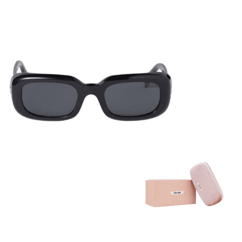 MIU MIU Acetate Rectangular Sunglasses Black