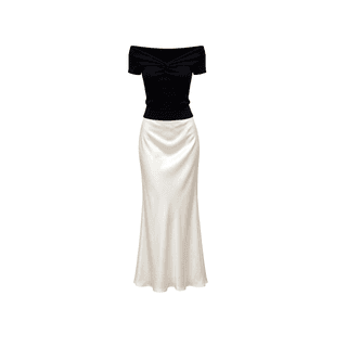 Aghr Two Piece Skirt Sets Off The Shoulder Thin Long Skirt