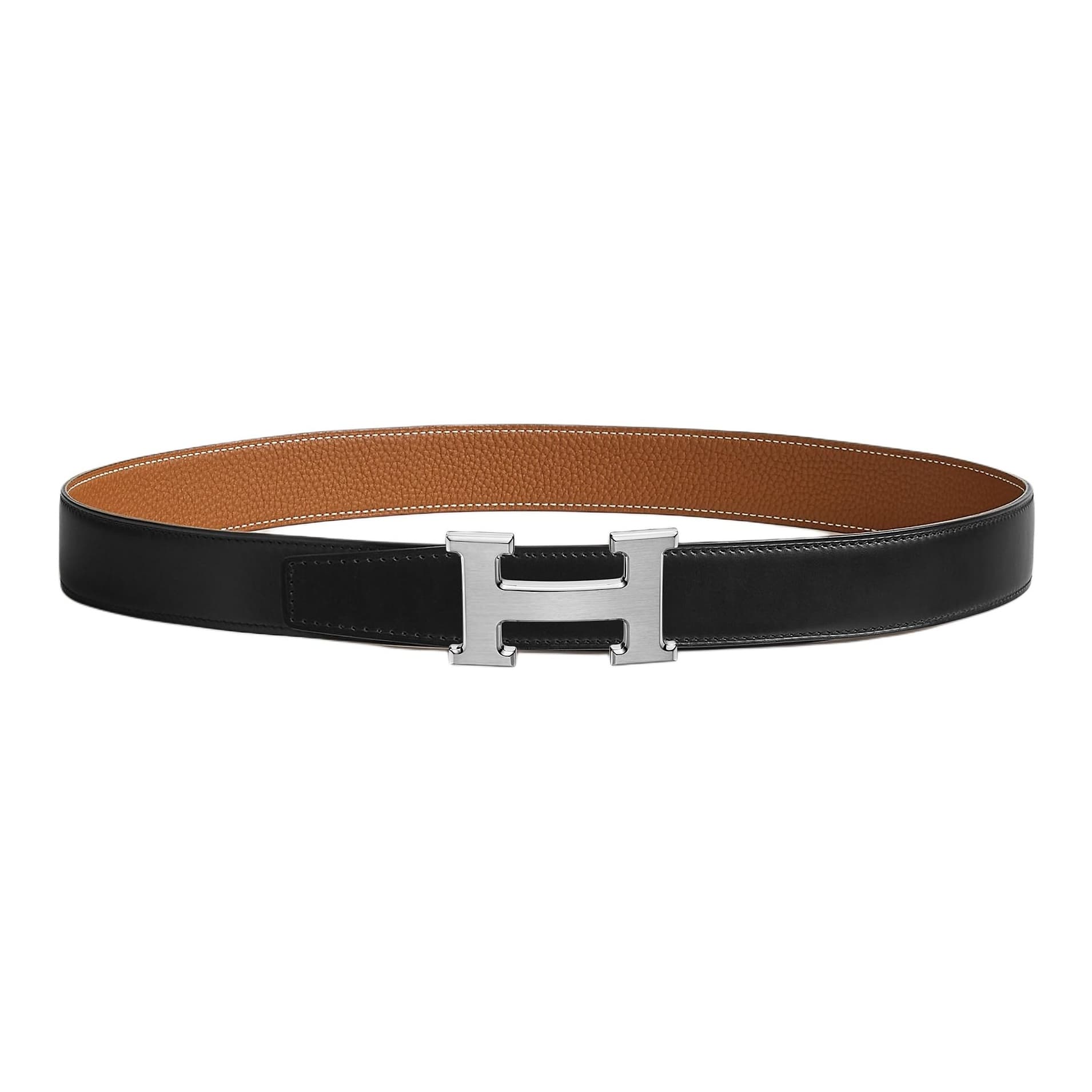HERMES Togo Calfskin Width 3.2cm Black/Gold