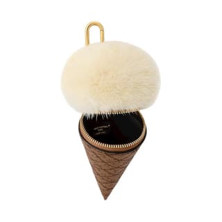 LOUIS VUITTON Fur With Monogram Reverse Coated Canvas Earphone Case Vanilla White