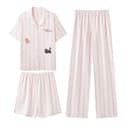 Women'sPink Stripes[ShortSleeved TShirt+Shorts+Pants]