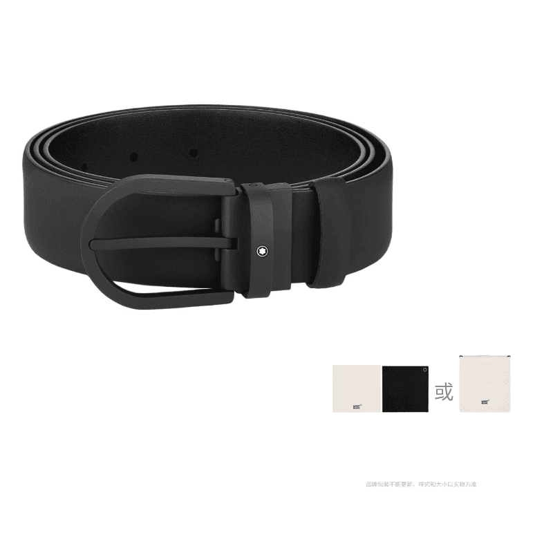 MONTBLANC Leather, Rubber Black Width 3.5cm Black
