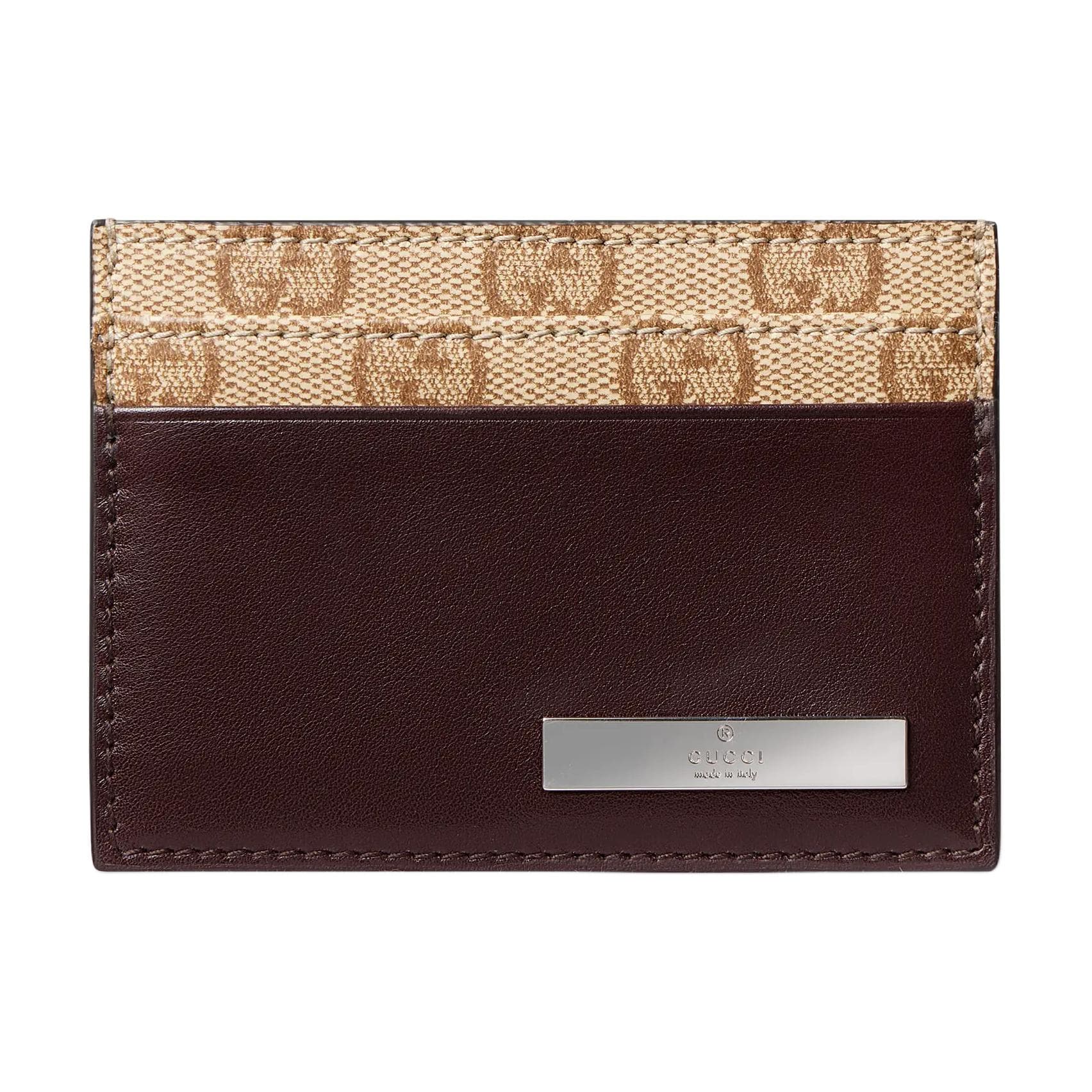 GUCCI Card Holder Regular Dark Brown Shopping Bag Set(Basic Set+Shopping Bag)