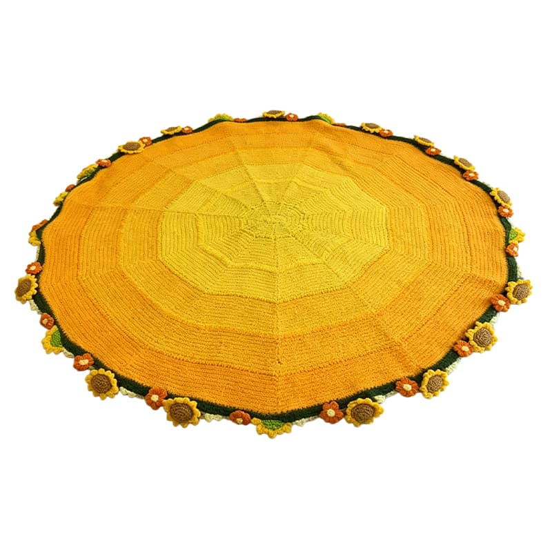Bejirog Shawls Gradient StyleBlooming Flowers Full Moon[Diameter 160CM]