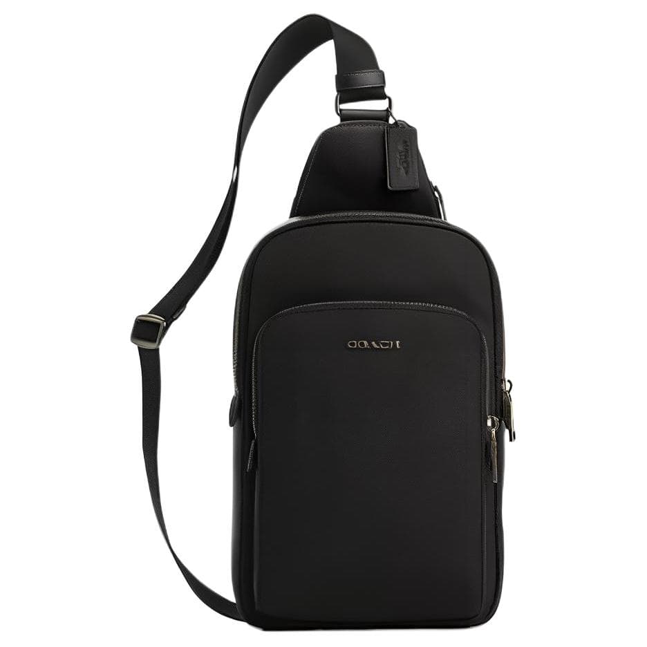 COACH ETHAN Smooth Calfskin Crossbody Bags Small Black Basic Set (Bag+Dust Bag)