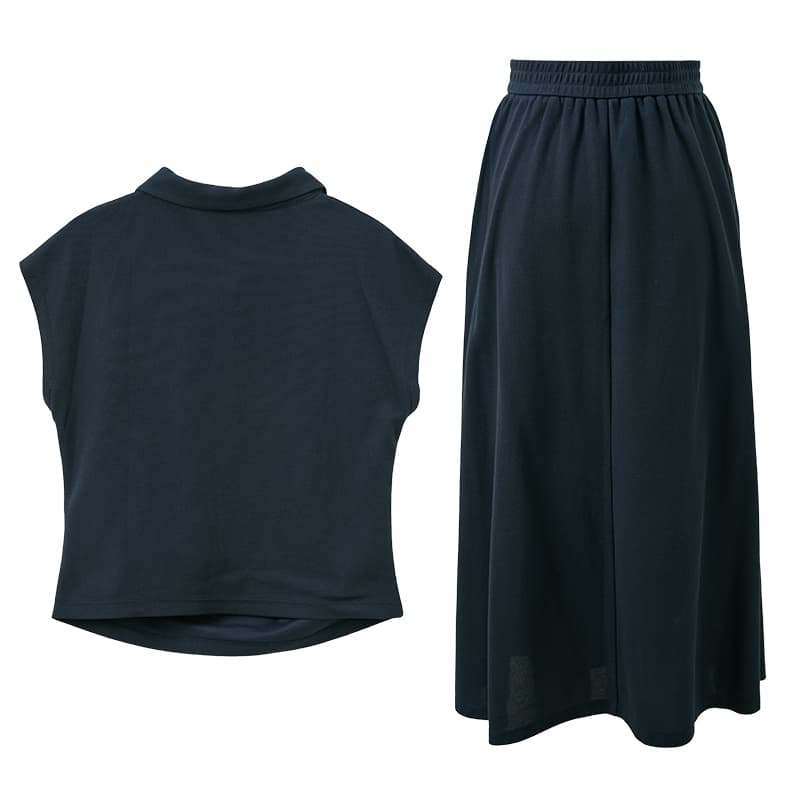 3COLOUR TwoPiece Skirt Sets Lapel Thin Long Skirt