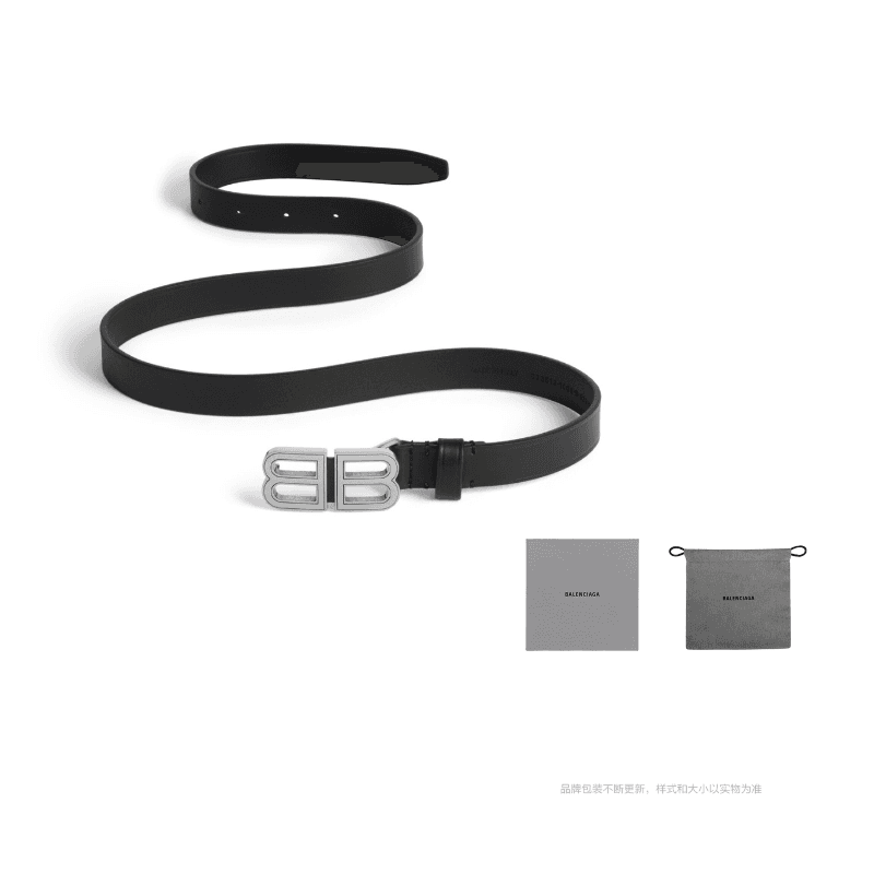 Balenciaga Cow Metal Black Width 2cm Black