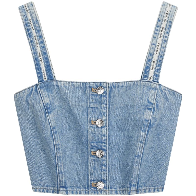 Calvin Klein Tank Tops YP3Denim Light Blue Moderate Nippedin Waist