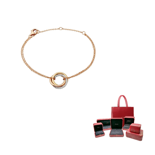 CARTIER Trinity Series 18K Gold Diamond Bracelets Multicolor