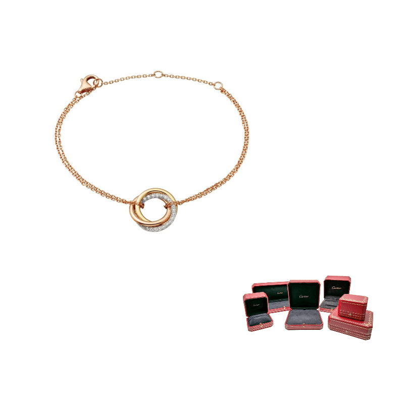 CARTIER Trinity Series 18K Gold Diamond Bracelets Multicolor Multicolor