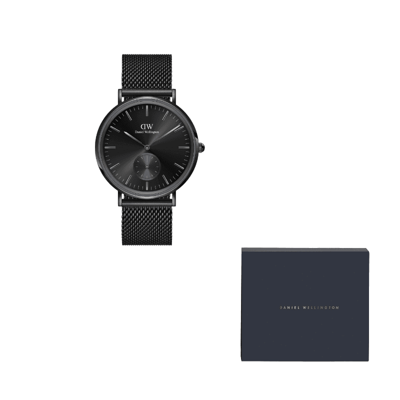 Daniel Wellington Wrist Quartz Movement Stainless Steel Watchband 40mm Black Dial Black Dial