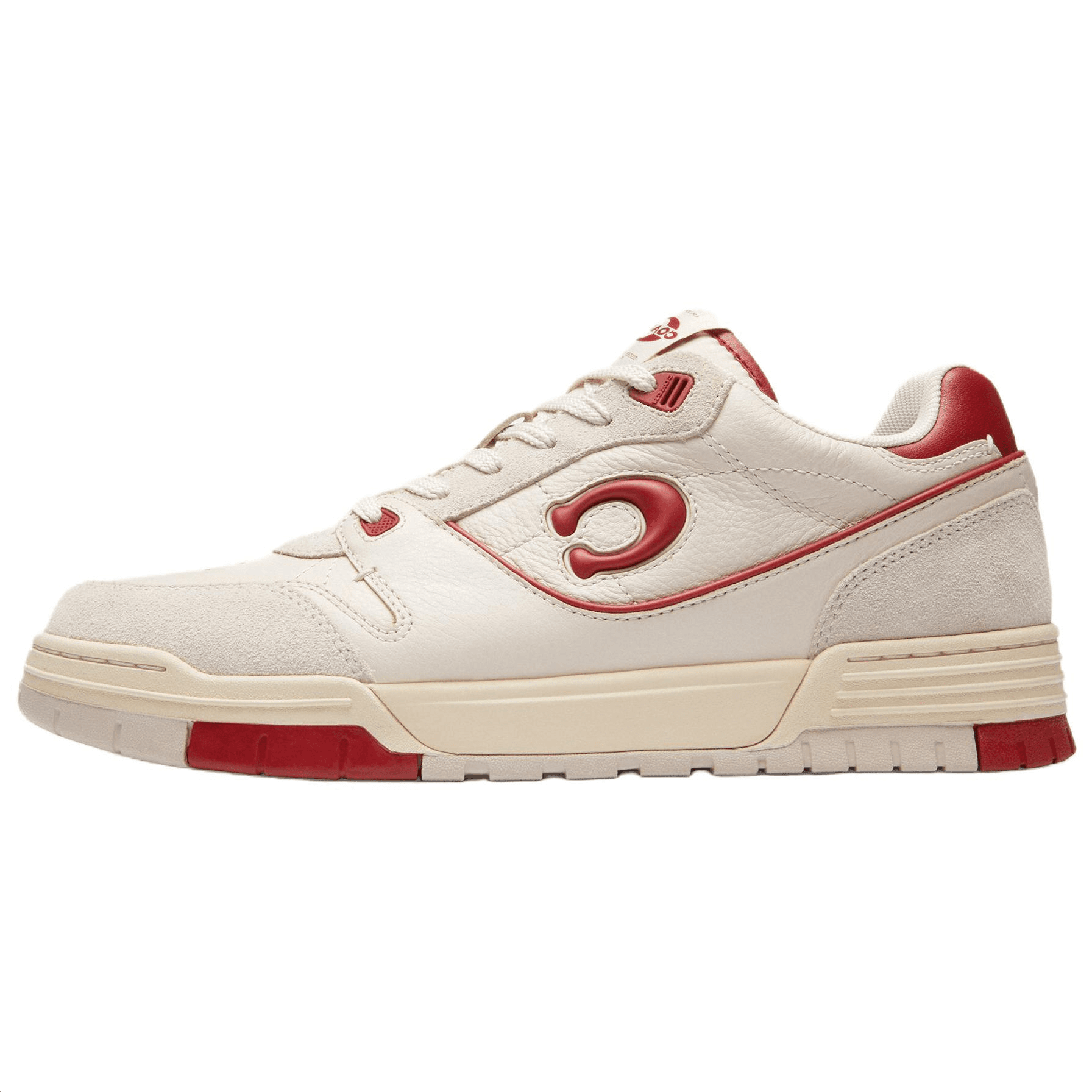 COACH Soho Skate Lowtop Chalk White & Vermilion