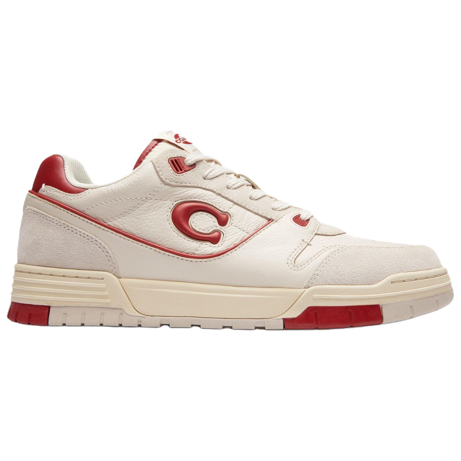 COACH Soho Skate Lowtop Chalk White & Vermilion