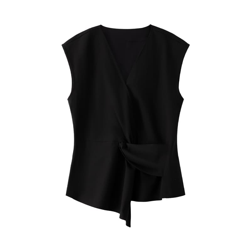 XIANGYING Shirts Black Vneck
