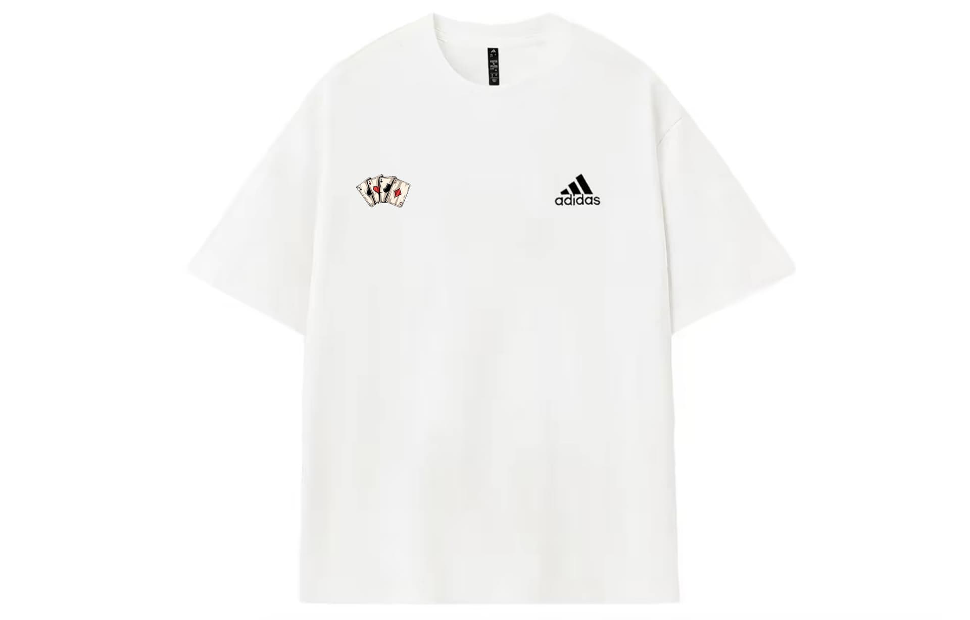 Adidas MUST HAVES TShirts Ecru Crew Neck Moderate Straight Fit