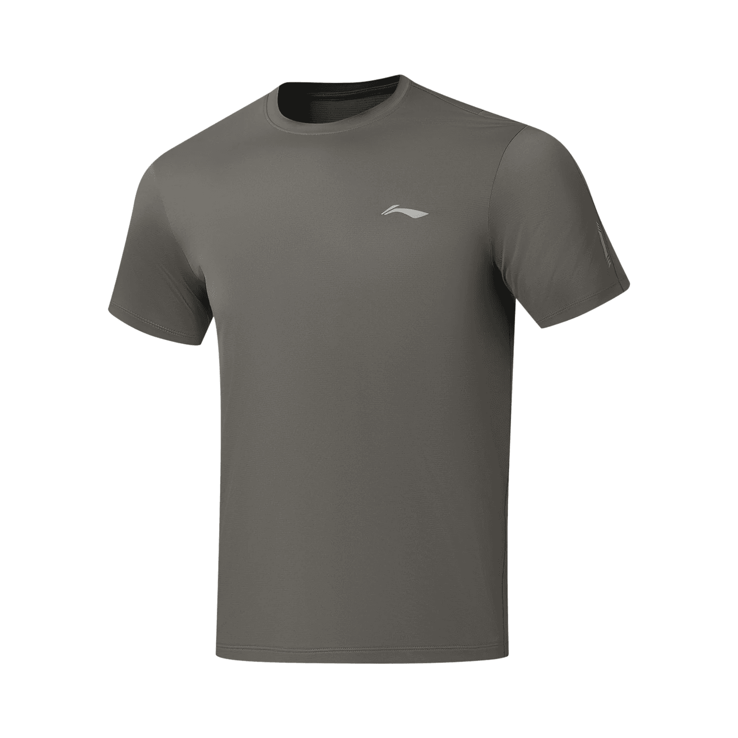 LiNing Fitness Series TShirts Road Gray Crew Neck Moderate Straight Fit