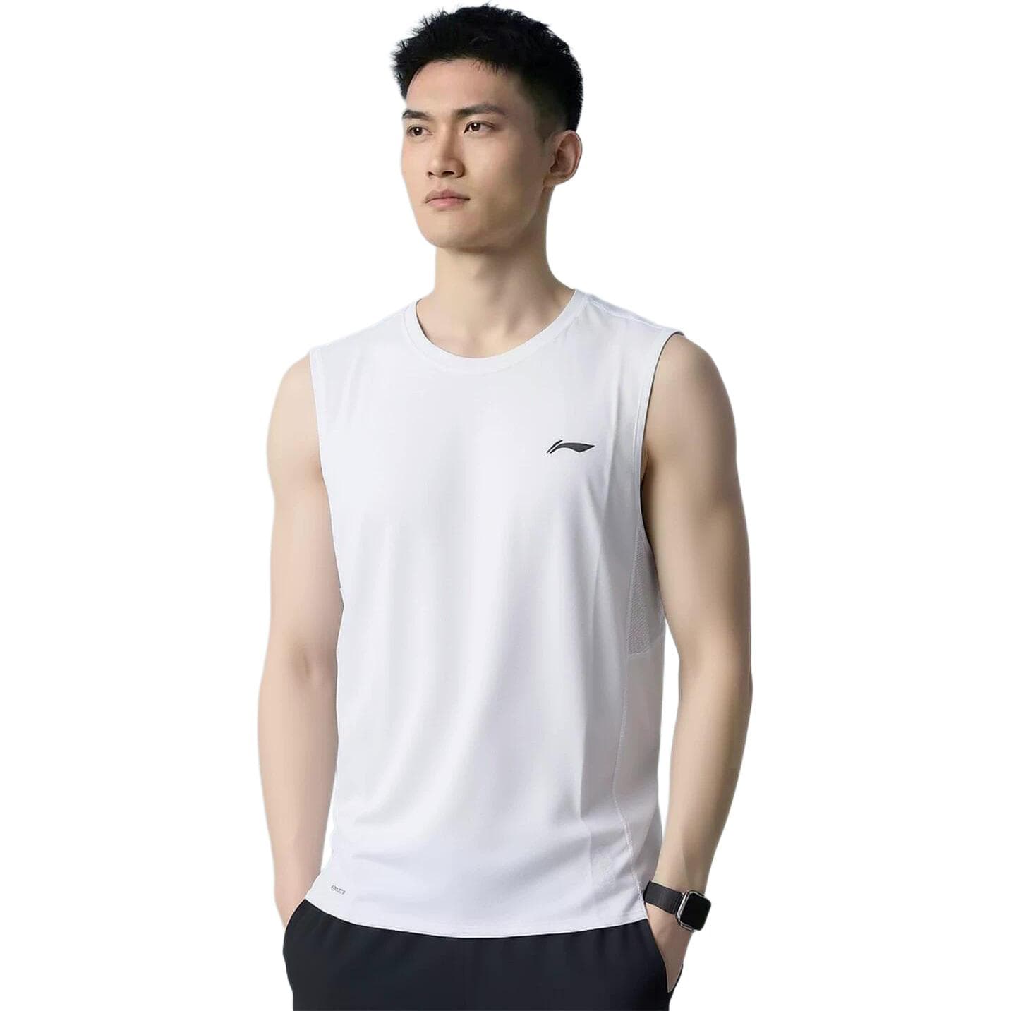Li Ning Sleeveless Sports Shirts Straight Fit White