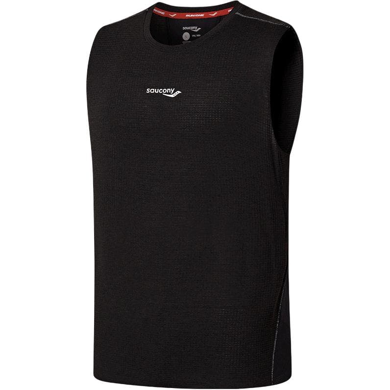 Saucony Sleeveless Sports Shirts Straight Fit Jet Black