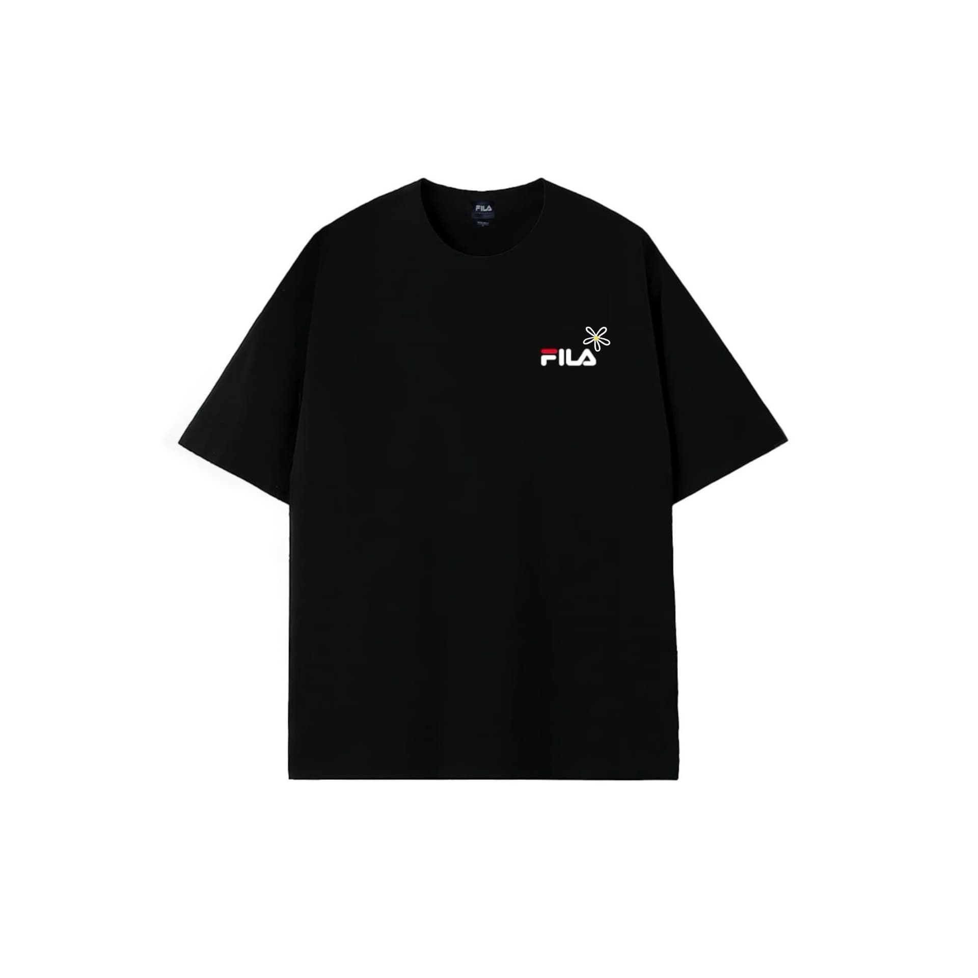 FILA TShirts Black Crew Neck Moderate Straight Fit