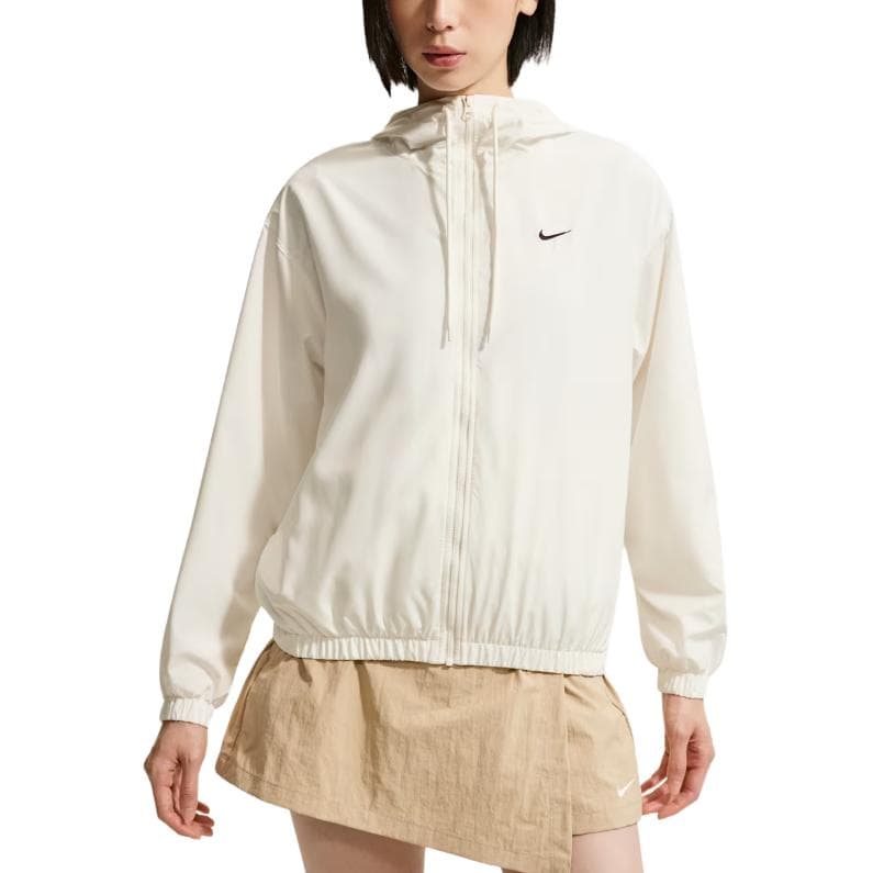 Nike Swoosh Jackets Sail White Hooded (Nondetachable) Moderate Straight Fit