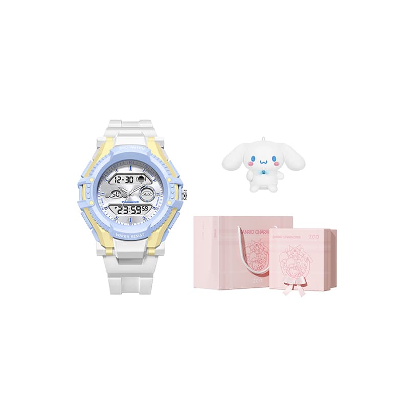 Zgo Sanrio, Cinnamoroll Collaboration Quartz Movement TPU Strap Watch Watch White Dial