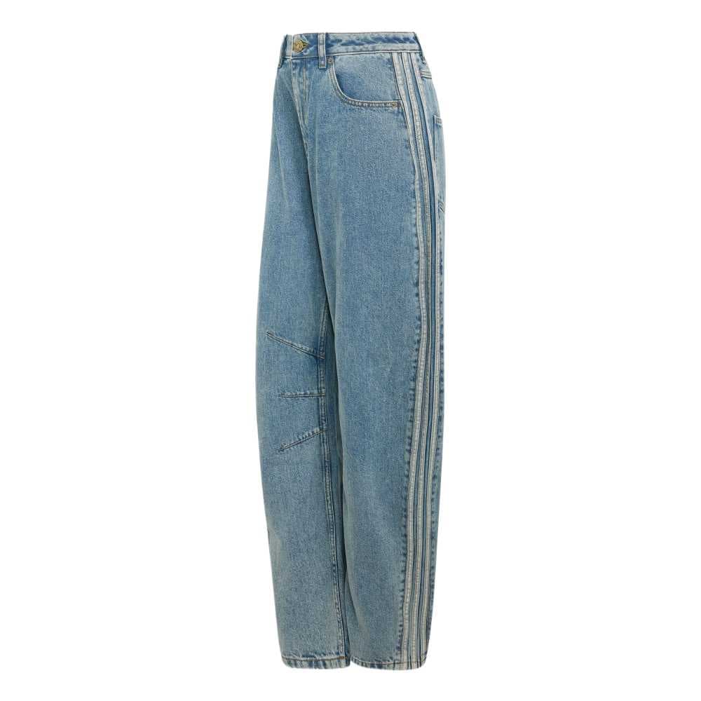Adidas Originals Jeans Vintage Blue Color Moderate Wide Leg