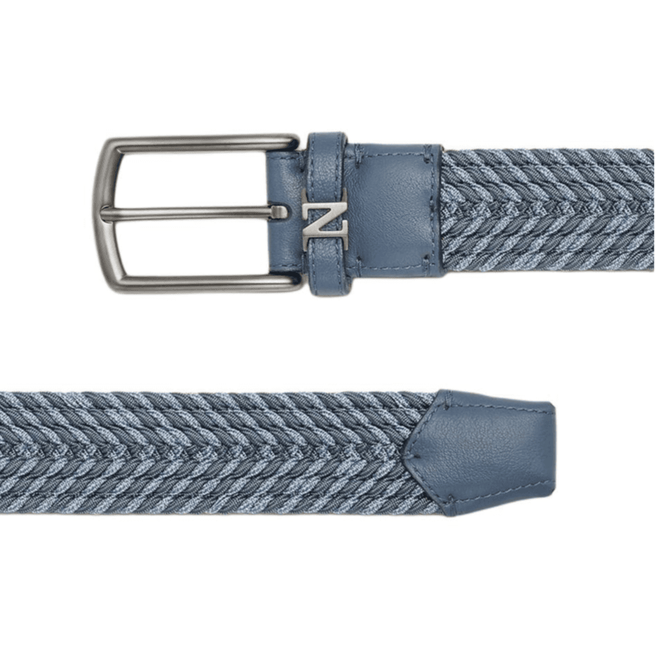 Ermenegildo Zegna Rayon Viscose, Cotton, Elastane, Calfskin Light Blue/Blue Width 3.2cm